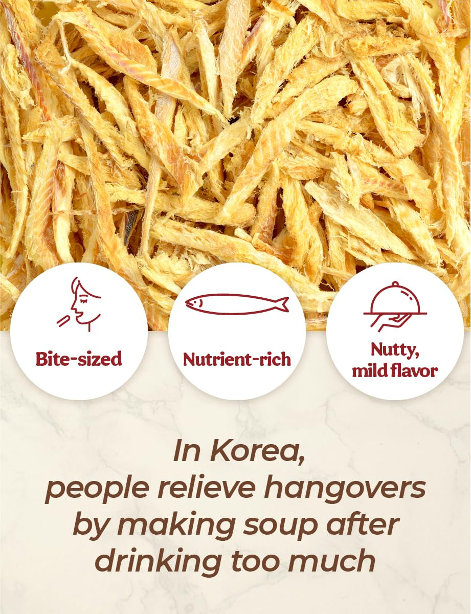 NICE WITCH'S Dried Pollack Shredded 100G / 3.5Oz - Naturally Processed Seafood in Korea 국내건조 황태채