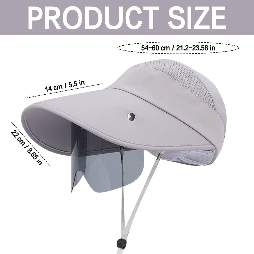 Face_Shield Protector Sun Visor Hat UV Protection Summer Sun Cap Great for Oudtoor Hiking Camping Golf Tennis Cycling