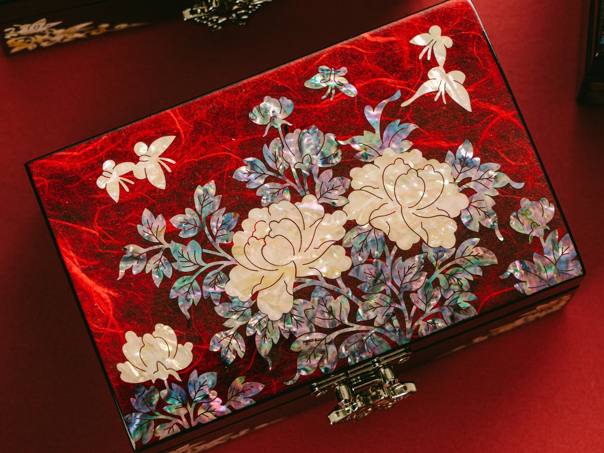 Korean Mother-Of-Pearl Jewelry Box by FEBRUARY MOUNTAIN – Gift for Mom, Wife, Sister, Friend, Christmas, Birthday, Stocking Stuffer