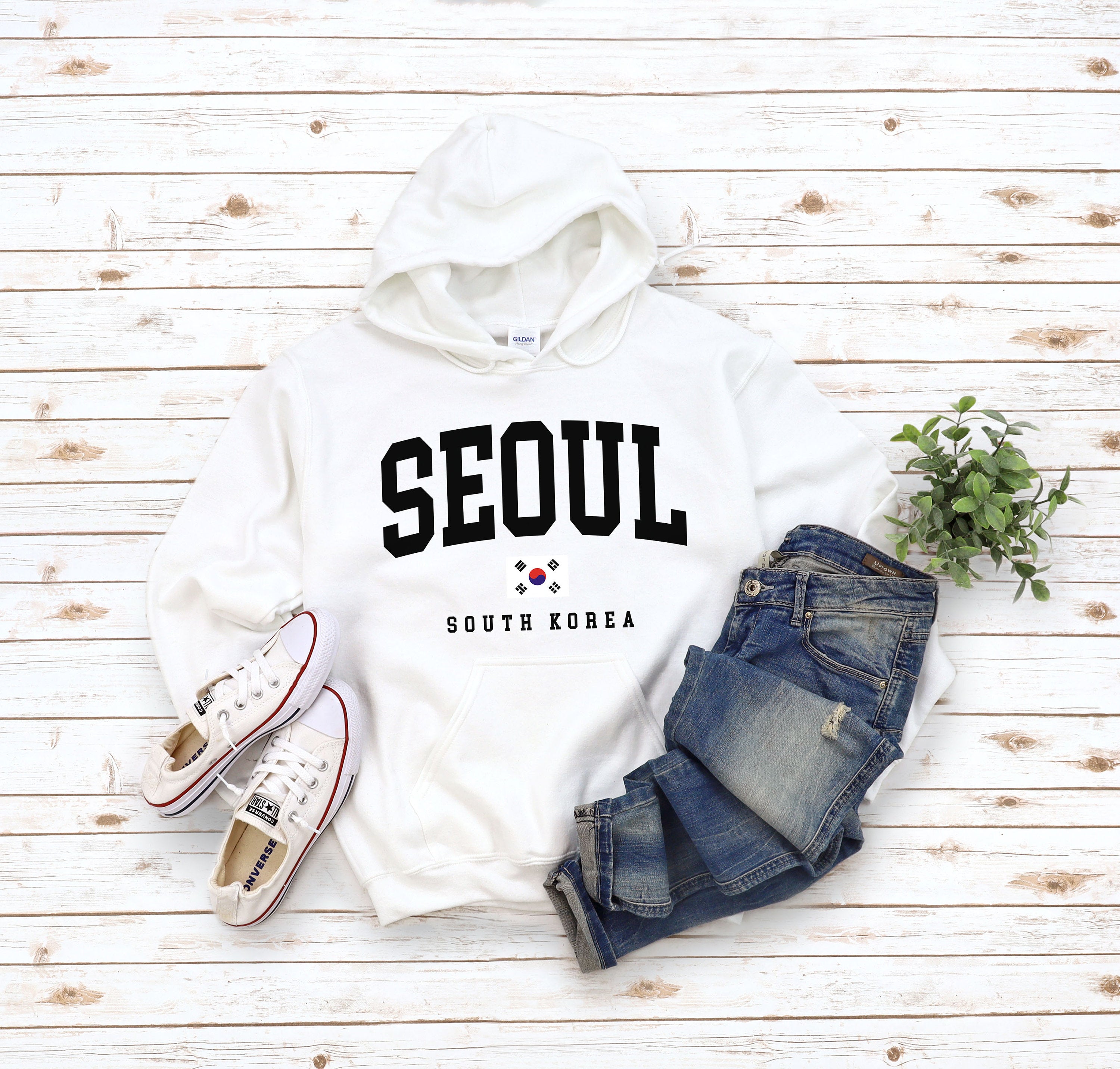 Seoul Hoodie Sweatshirt, Seoul Sweater South Korea Flag, Seoul Crewneck, Gift, Hooded Pullover S-5XL Unisex