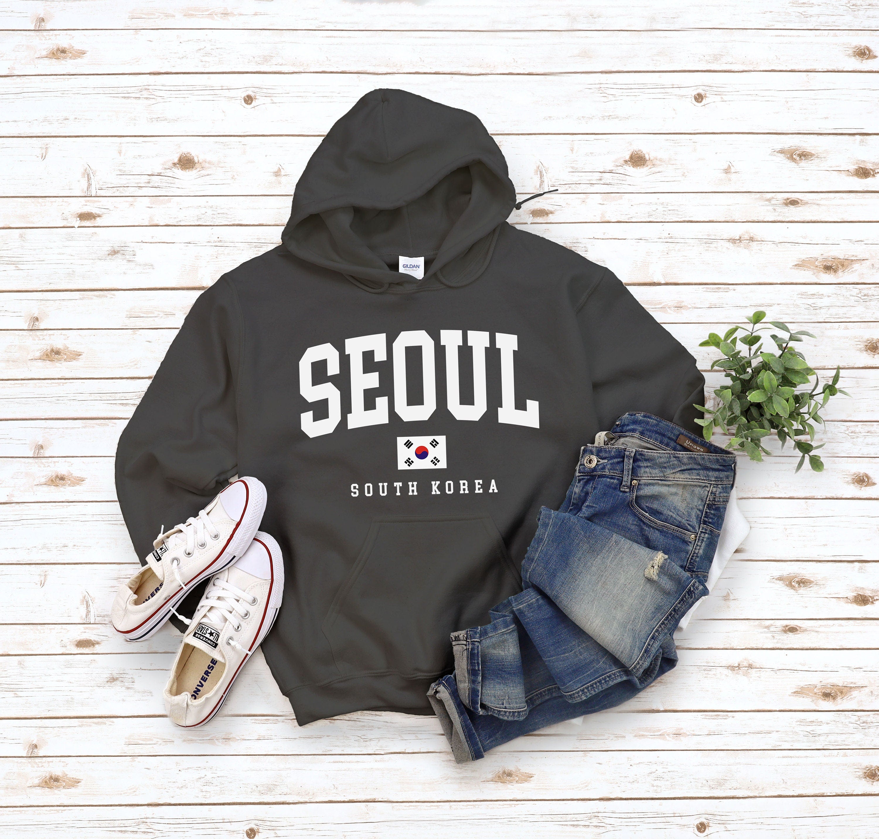 Seoul Hoodie Sweatshirt, Seoul Sweater South Korea Flag, Seoul Crewneck, Gift, Hooded Pullover S-5XL Unisex
