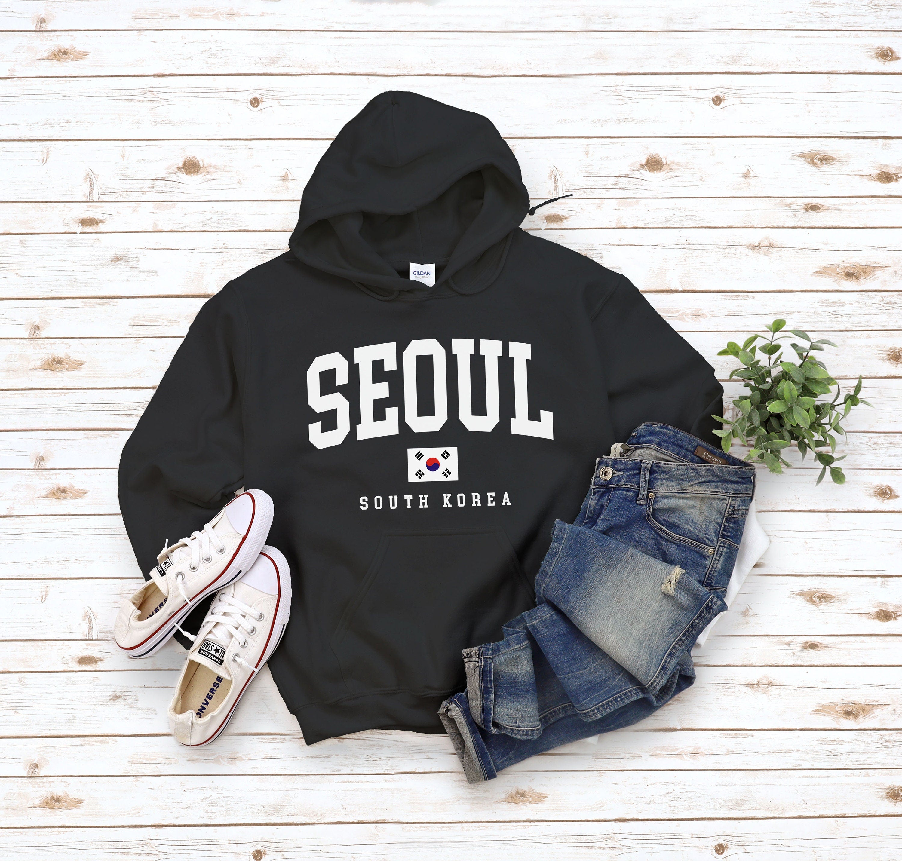 Seoul Hoodie Sweatshirt, Seoul Sweater South Korea Flag, Seoul Crewneck, Gift, Hooded Pullover S-5XL Unisex